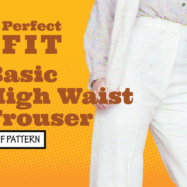 MUSTER Easy Sew Vintage Frauen High Waist High-waist Hose Hose Bootcut Jeans Latzhose Hippie Boho 1970er Jahre sofortiger digitaler PDF download