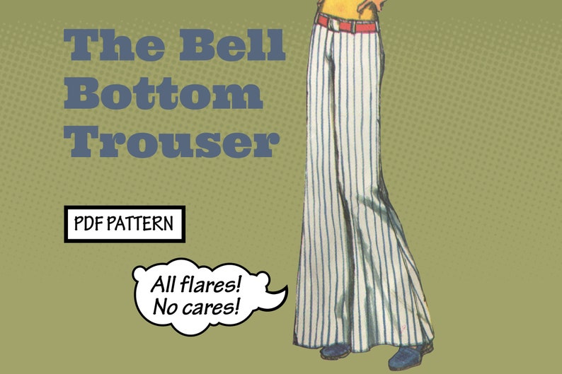 1960s Sewing Patterns | 1970s Sewing Patterns     PATTERN Easy Sew Vintage Women Bell Bottom Trouser Pants Flare Bootcut Jeans Dungarees Hippie Boho 1970s instant digital PDF download $4.00 AT vintagedancer.com