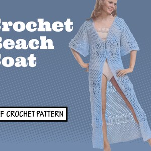 Make Easy Vintage VIRKAT mönster Hippie Boho Baddräkt Kofta Coverup Blommig Strandkappa Blommig PDF Direkt Digital Nedladdning Retro 70-tal