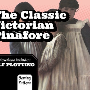 PATTERN Sew Vintage Classic Victorian Childs Pinafore Ruffled Smocked Apron Over Dress Retro Recreation Sewing instant digital PDF download