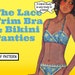PATTERN Easy Sew Vintage Women Bikini Lace Trim Bra Panties beach summer swimsuit swimwear underwear set 1970s instant digital PDF download