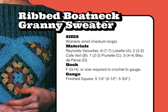 MOTIVO ALL'UNCINETTO Maglione della nonna con scollo a barchetta