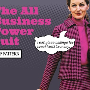 PATTERN Easy Sew Vintage Women All Business Power Suit. 1970s Recreation Sewing Pattern A-line skirt jacket instant digital PDF download