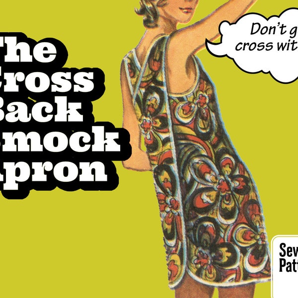 SEWING PATTERN | Vintage 70's | Women Cross Back Smock Apron Simple S-6XL Japanese pinafore coverup | easy & quick DIY | DIGITAL_DOWNLOAD