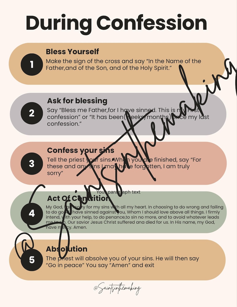 Confession Guide for Children. Printable - Etsy