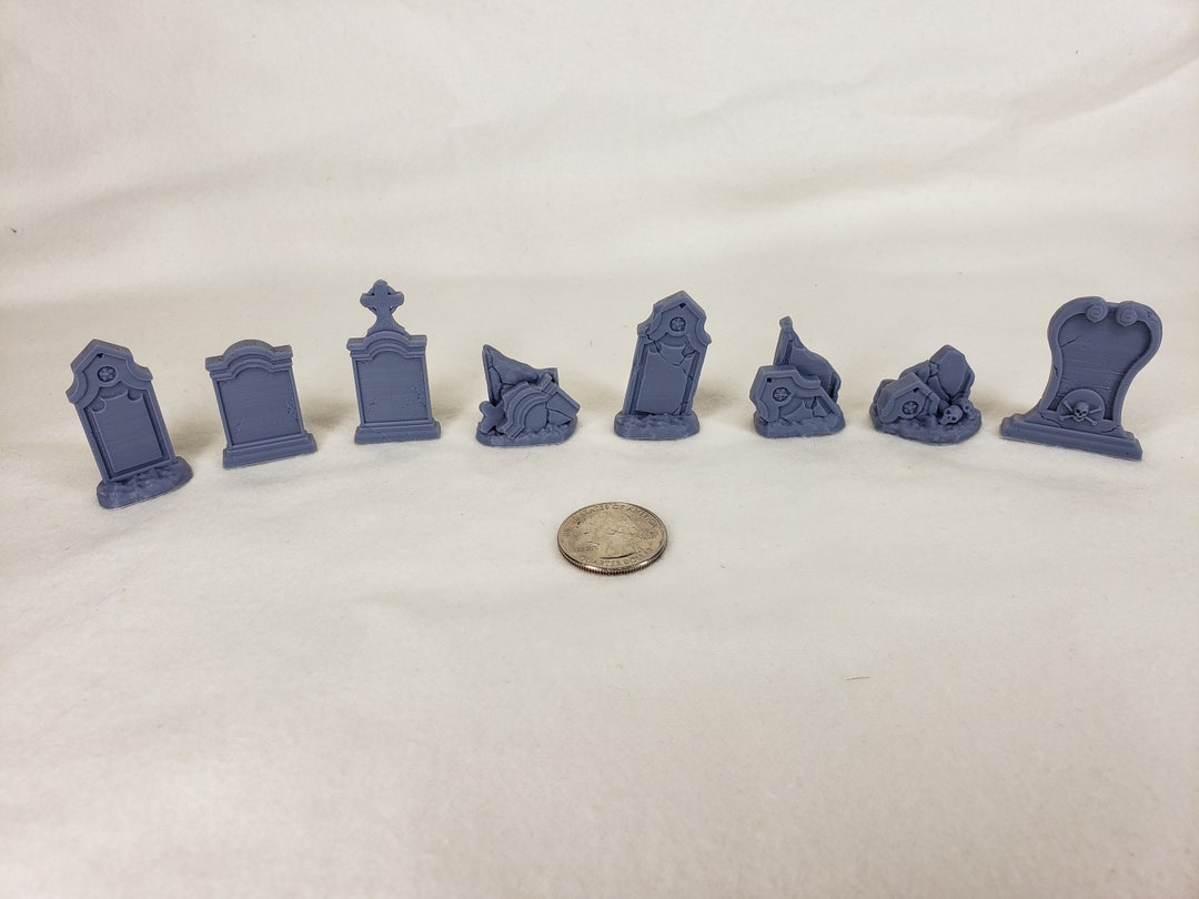 28mm Tombstones Set for Tabletop Gaming D&D, Pathfinder, Warhammer
