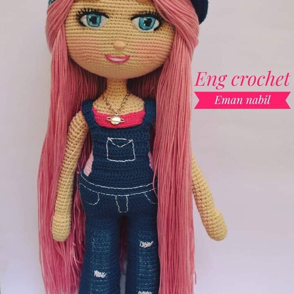 Doll made by order Amigurumi crochet handmade toy stuffed knitted New gift dummy thermal hair permenant washable movable safe for kids 58cm