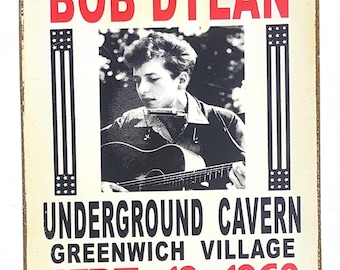 BOB Dylan 1960 concert Ticket Metal sign