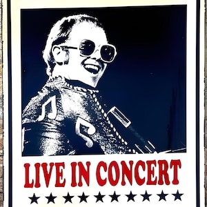 Elton John 1973 Concert Ticket Metallschild