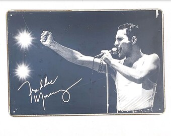 Freddie Mercury Autograph shiny Metal sign