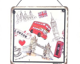 London Beautiful Sign  metal hanging Sign