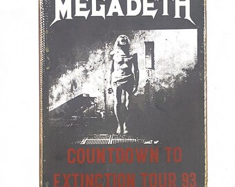 Mega Deth concert tour 93 Ticket metal Sign