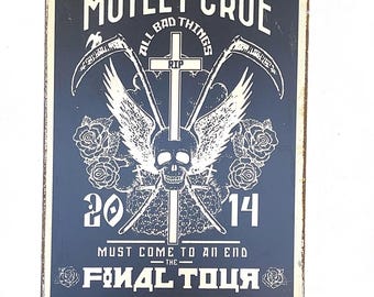 Ingresso para o show do Motley Crue 2014 Final Tour Placa de metal