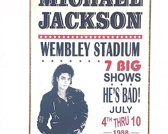 Michael Jackson 7 big show 1988 live concert Ticket Metal sign