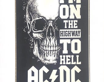 Acdc no concerto da estrada para o inferno Placa de metal