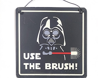 Use Brush bathroom metal hanging Sign