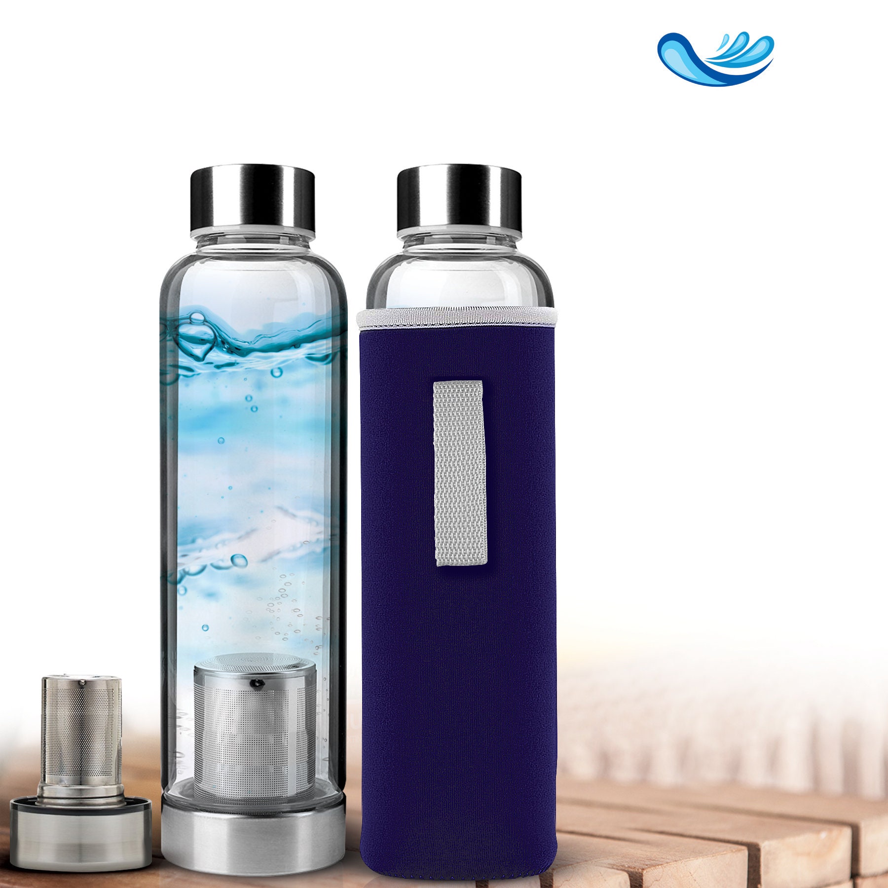 Two Borosilicate Glass Water Bottles with Infuser Etsy