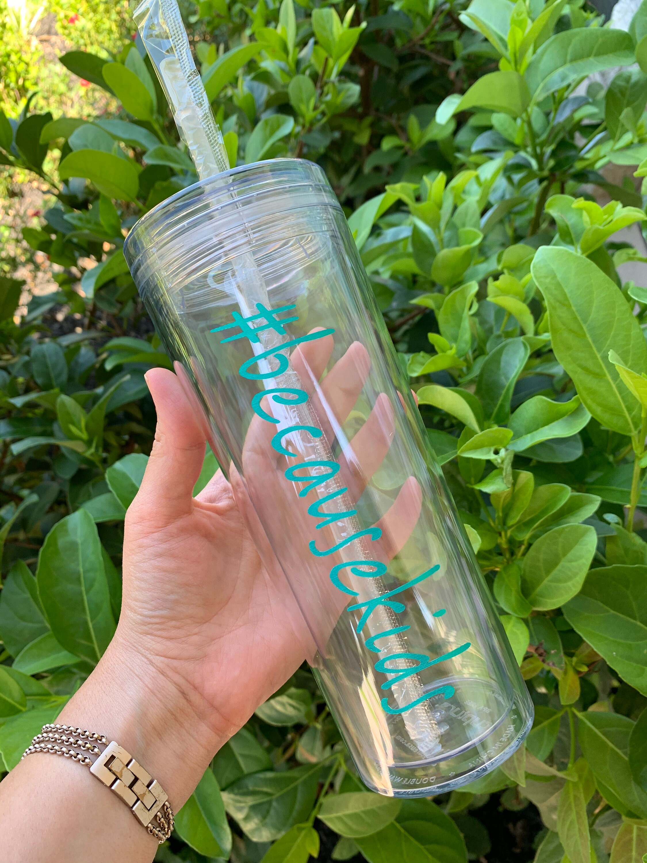 Clear personalized acrylic 18oz tumbler Etsy