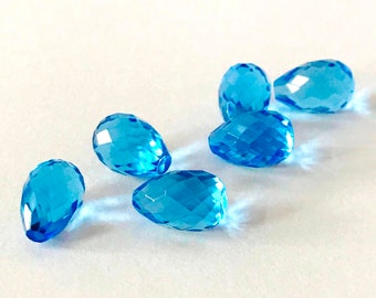 8 Pieces Apatite Hydro Quartz ! Faceted Gemstone ! Earring Pair Gemstone ! Top Half Drill ! Teardrop Beads  - 6x8mm-10x20mm