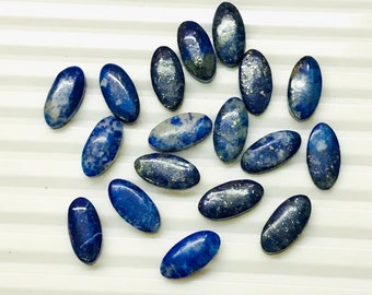 18 Pieces Natural Lapis Lazuli Loose Gemstone - Lapis Lazuli Oval shape Loose Stone - Lapis Lazuli Polished 4x8x14mm