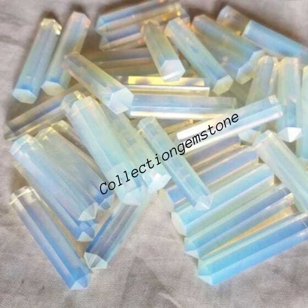 10 Pieces Natural Milky Opal Points Obelisk Healing Crystals Gemstone Towers Opal Crystal Points, Tower Pencil