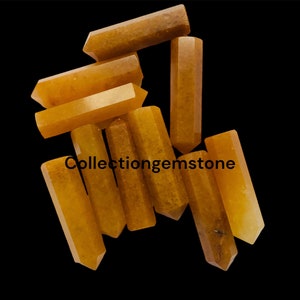 10 Pieces Natural Top Quality Faceted Yellow Aventurine Points Obelisk Healing Crystals Gemstone Towers Yellow Aventurine Crystal Points