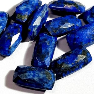 20 Pieces Natural Lapis Lazuli Gemstone - Faceted Lapis Lazuli Gemstone - Octagon Shape Stone - Loose Lapis Lazuli Stone - 8x10mm-15x35mm