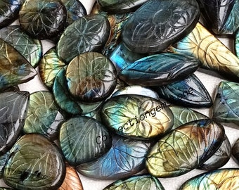 Labradorite Carved Lots - Labradorite Carved Gemstone - Loose Labradorite Gemstone - Labradorite Carved Lots - Carved Labradorite Gemstone