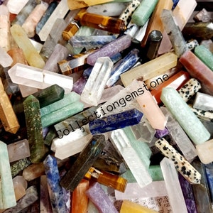 100 Pcs Crystal Small Points Mix, Mixed Stones, Obelisk Healing Crystals Towers, 1" Inch To 2" Inch  Crystal Points, Tower Pencil