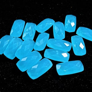 20 Pieces Blue Chalcedony Hydro Quartz Gemstone - Faceted Chalcedony Gemstone - Octagon Shape Loose Gemstone - 8x10mm-15x35mm