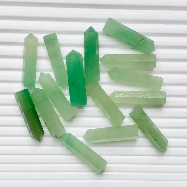 10 Pieces Top Quality Natural Green Aventurine Points Obelisk Healing Crystals Gemstone Towers Green Aventurine Crystal Points,