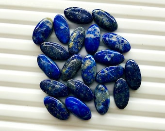 20 Pieces Natural Lapis Lazuli Loose Gemstone - Lapis Lazuli Oval shape Loose Stone - Lapis Lazuli Polished 4x7x14mm