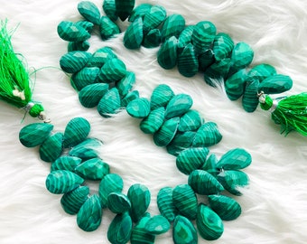 Chinese Malachite Faceted Lots ! Loose Malachite Side Drill Gemstone ! Malachite Earring Gemstone ! Wholesale Malachite 6x11x15mm