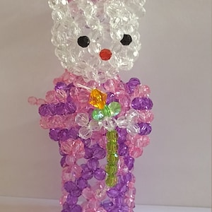 completed Handmade Crystal Beaded Cat Japanese customs clothes decoration