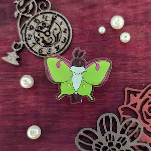 Luna Mothman Acrylic Pin Moth Man Kawaii Cryptid