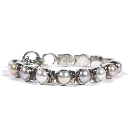 aCleoni Sterling and Pearl Bracelet
