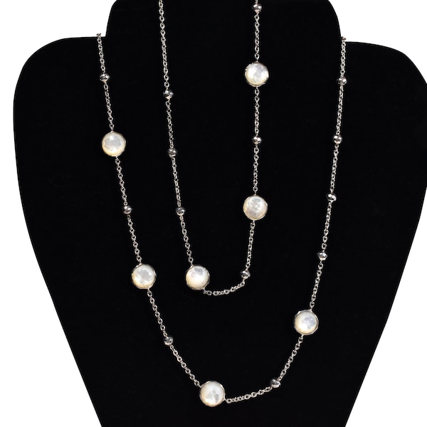 Ippolita Sterling and Mother of Pearl Necklace. From the Ippolita Rock Candy Collection. Signed.