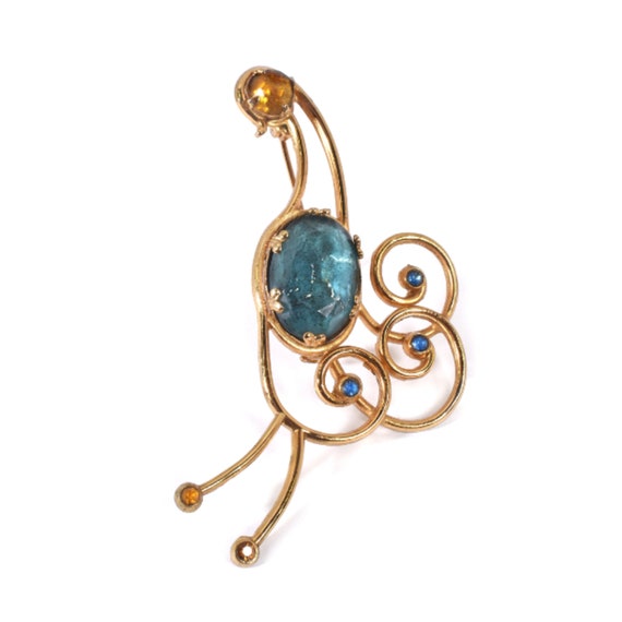 1940's Coro Peacock Art Deco Pin