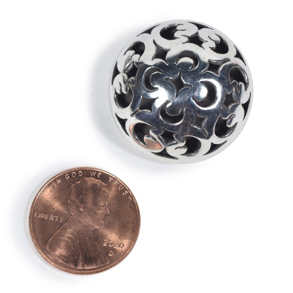 Large Silver Button Clip Earrings, John Hardy Des… - image 4