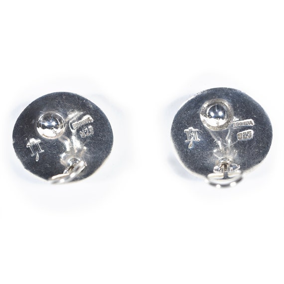 Large Silver Button Clip Earrings, John Hardy Des… - image 3