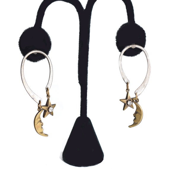 STAR JEWELRY】MOON&SUN PIERCED EARRINGS
