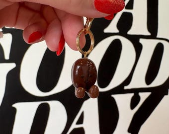 Coffee Bean Jellycat Keychain: Polymer Clay Charm