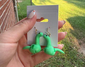 Tiny Polymer Clay Dinosaur Earrings