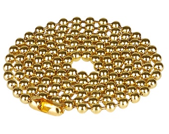 27" (68.6cm) BRASS U.S. Military Spec Ball-Bead Chain