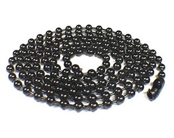 24" (61cm) BLACK U.S. Military Spec Ball-Bead Dog Tag Chain