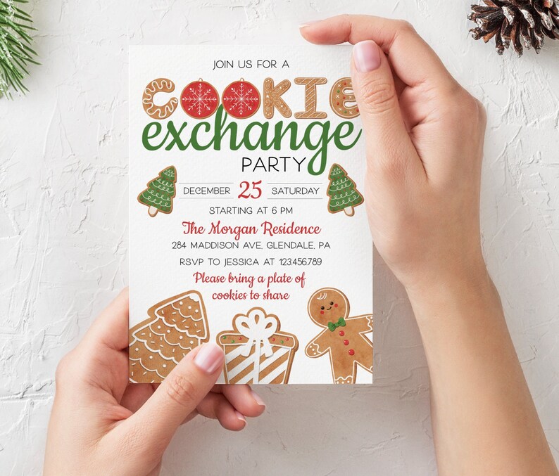 Cookie Exchange Invite Christmas Cookie Exchange Party Etsy