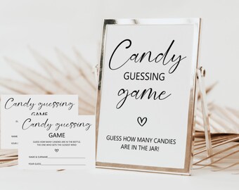 Boho Baby Shower Game: Guess How Many Candies (Digital Download)