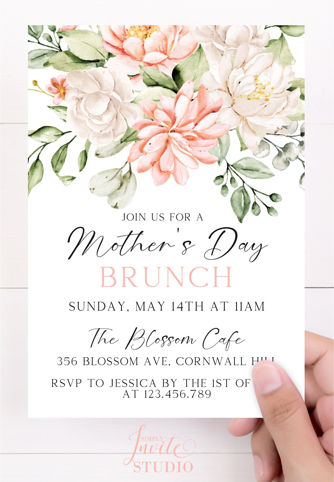 Printable Mother's Day Celebration Invite, Mother's Day Brunch ...