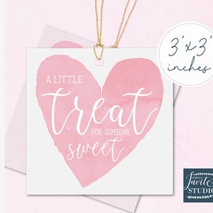 Afdrukbare Valentijnsdag tag, een kleine traktatie voor iemand lief afdrukbaar dank u, Vday tag, behandel niet-bewerkbare tag, instant download