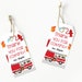 Editable Fire Truck Party Thank You Tag, Boy Birthday Gift Tag, Fire ...